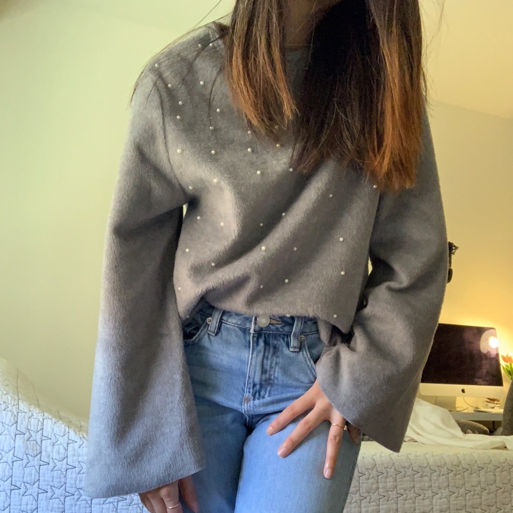 Zara Soft-touch sweater with pearls